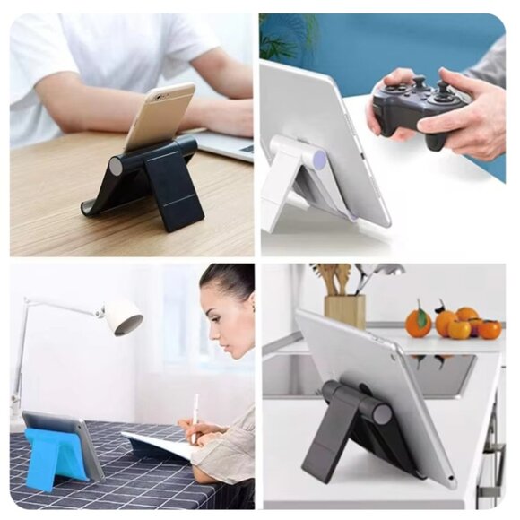 Portable Phone Tablet Desk Holder Stand Foldable Adjustable Angle (Black) - Picture 2 of 7